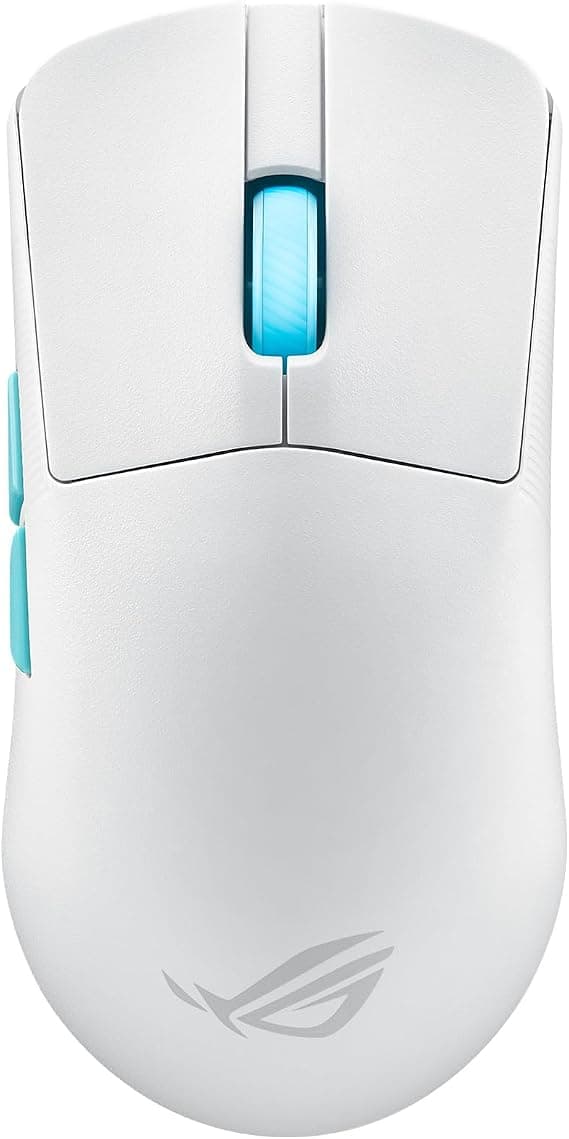 ASUS ROG Harpe Gaming Wireless Mouse, Ace Aim Lab Edition, 54g Ultra-Lightweight, 36,000 DPI Sensor, 5 Programmable Buttons, Tri-Mode Connectivity (2.4GHz RF, Bluetooth, Wired), ROG SpeedNova, White