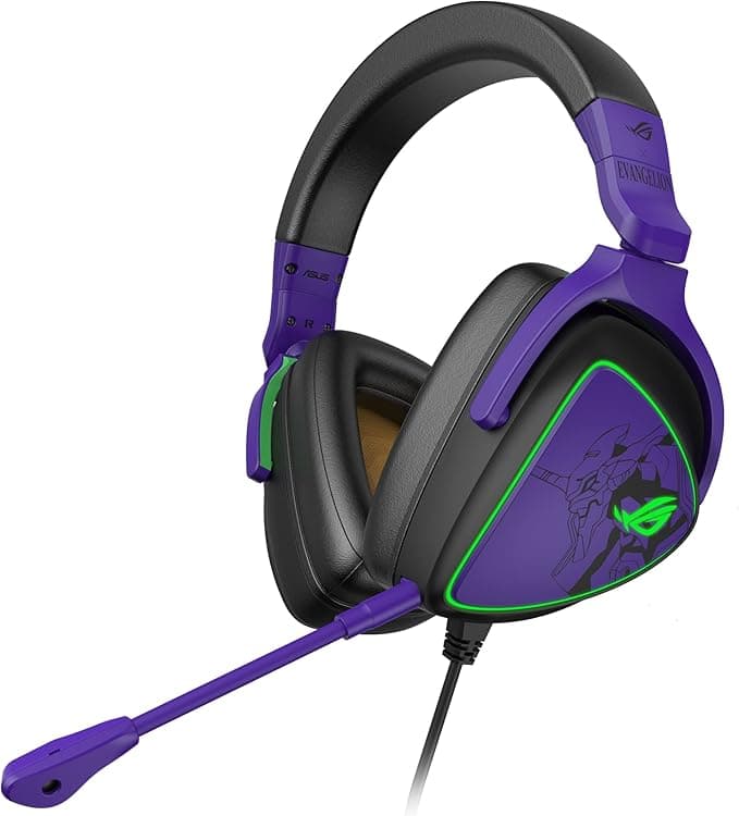 ASUS ROG Delta S EVA Edition Gaming Headset, AI Noise-Canceling Mic, Hi-Res ESS 9281 Quad DAC,RGB Lighting, Lightweight, MQA Tech, USB-C Headset, for PC, Mac, PS4, PS5, Switch and Mobile Devices