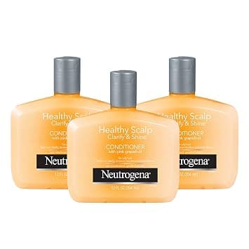 Neutrogena Exfoliating Healthy Scalp Clarify & Shine Conditioner for Oily Hair and Scalp, Anti-Residue Conditioner with Pink Grapefruit, Paraben & Phthalate-Free, Color-Safe, 12 Fl Oz (pack of 3)